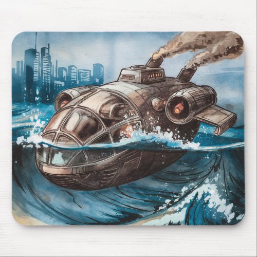 This is a spaceship waiting for a moment on the ri mouse pad