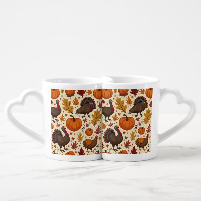 This is a stylish design depicting Thanksgiving. Coffee Mug Set (Front Nesting)