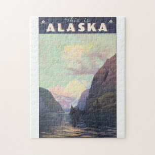 This is Alaska Vintage Travel Poster Artwork Jigsaw Puzzle