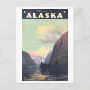 This is Alaska Vintage Travel Poster Postcard
