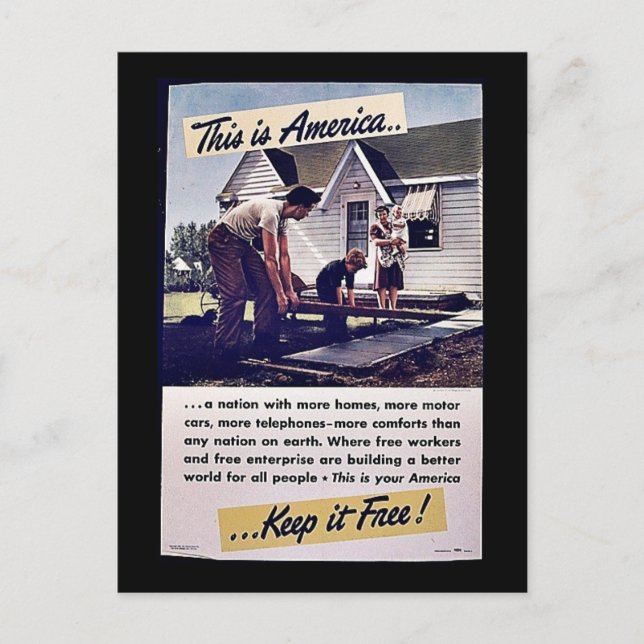 This Is America Keep It Free! Postcard (Front)
