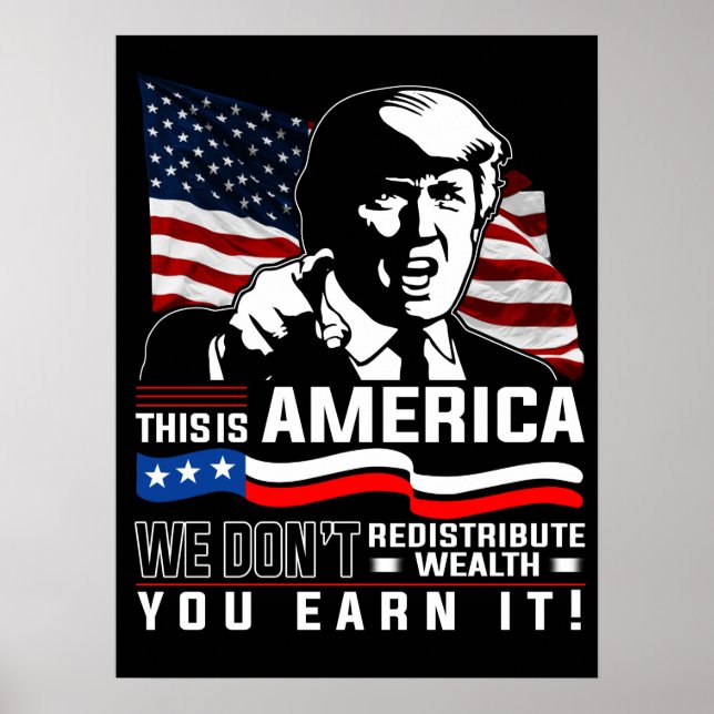 This Is America We Don't Redistribute You Earn It Poster (Front)