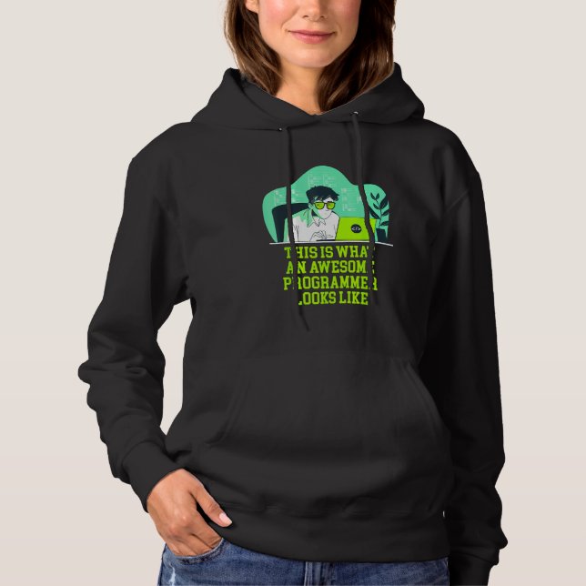 This Is an Awesome Programmer Looks Like Web Devel Hoodie (Front)