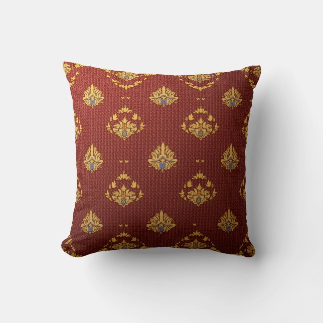 This is an embroidery style throw pillow. pillow (Front)