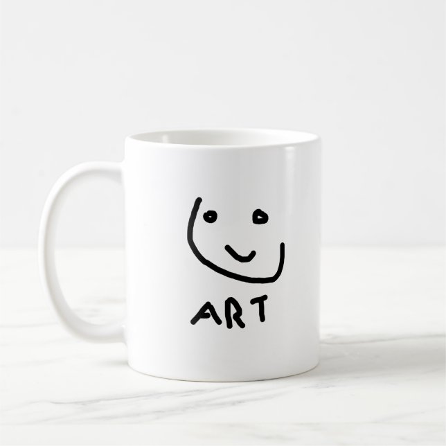 This is art, funny face coffee mug (Left)