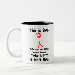 This is Bob - Knock Knock Jokes - Bob Jokes Memes Two-Tone Coffee Mug
