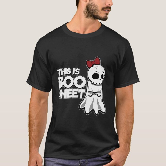 This Is Boo Sheet Disapproving Ghost Funny Hallowe T-Shirt (Front)