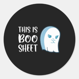 This Is Boo Sheet Fun Halloween Sayings Classic Round Sticker