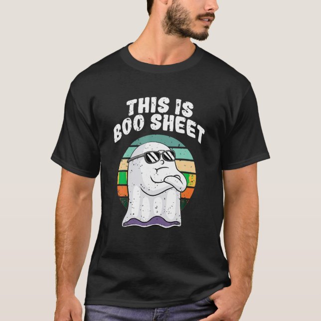 This Is Boo Sheet Funny Halloween Costume Ghost Pu T-Shirt (Front)