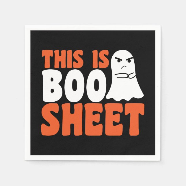 This Is Boo Sheet Ghost Funny Halloween Costume Napkins (Front)