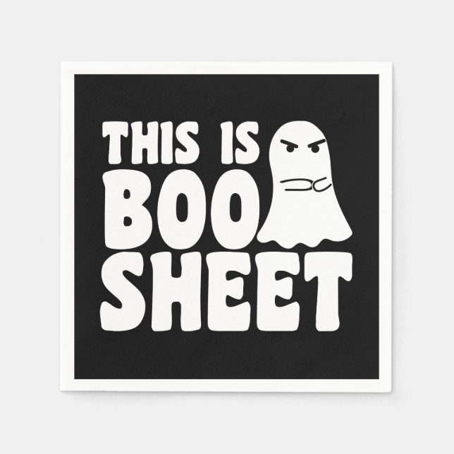 This Is Boo Sheet Ghost Funny Halloween Costume Napkins (Front)