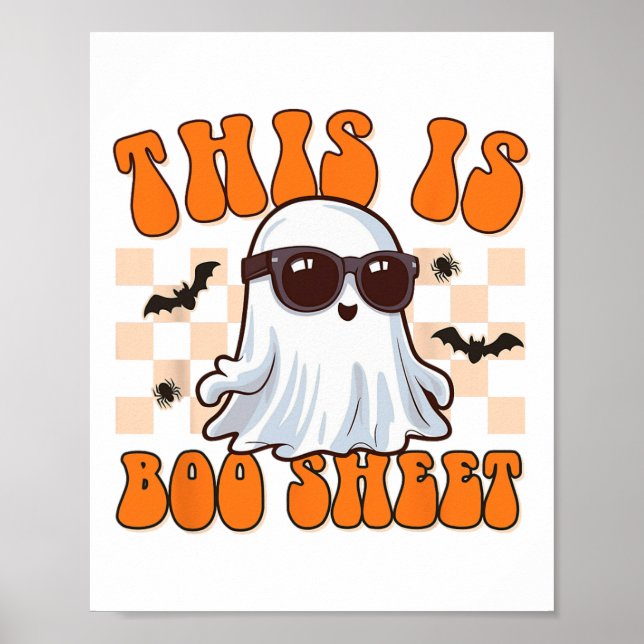 This Is Boo Sheet Ghost Groovy Halloween Costume M Poster (Front)