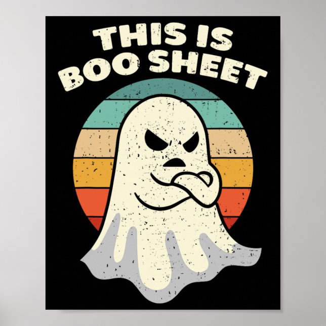 This Is Boo Sheet Ghost Retro Halloween Costume Me Poster (Front)