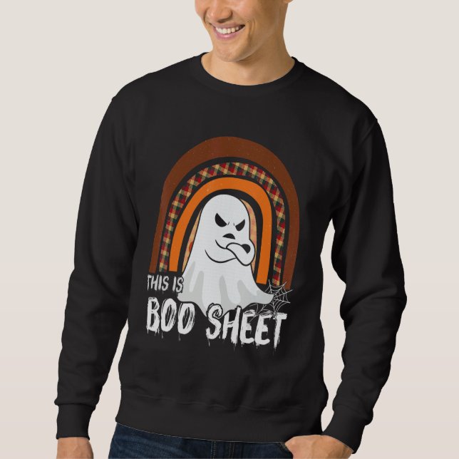 This is boo sheet ghost retro halloween costume me sweatshirt (Front)