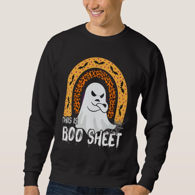This is boo sheet ghost retro halloween costume me sweatshirt (Front)