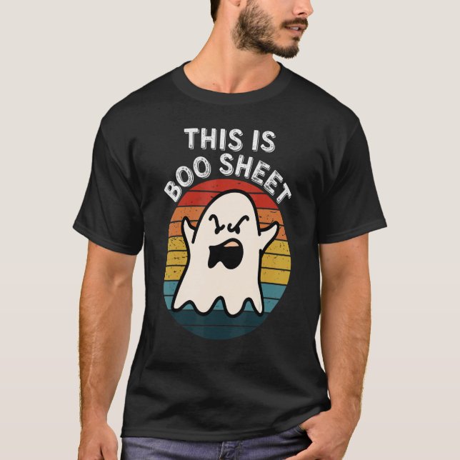 This Is Boo Sheet Ghost Retro Halloween Costume Me T-Shirt (Front)