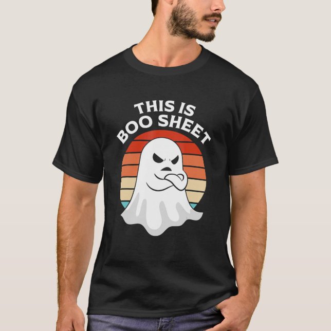 THIS IS BOO SHEET Ghost Retro Halloween Costume Me T-Shirt (Front)