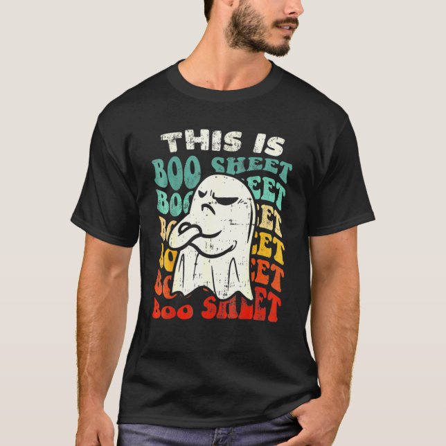 This Is Boo Sheet Ghost Retro Halloween Costume Me T-Shirt (Front)