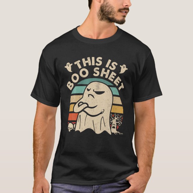 This Is Boo Sheet Ghost Retro Halloween Costume T  T-Shirt (Front)