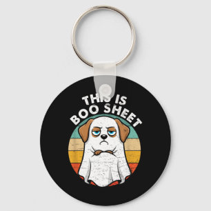 This Is Boo Sheet Labrador Dog Retro Halloween Keychain