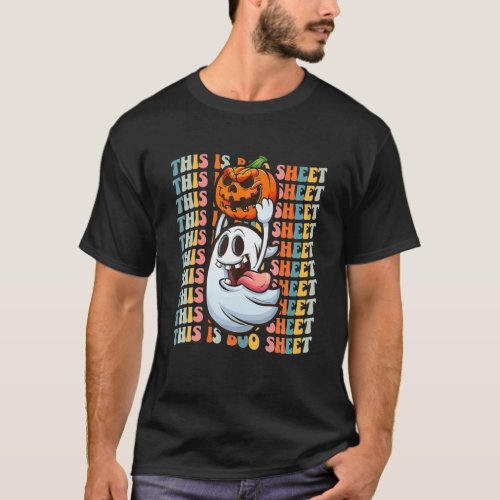 This Is Boo Sheet Pumpkin Ghost Retro H T_Shirt