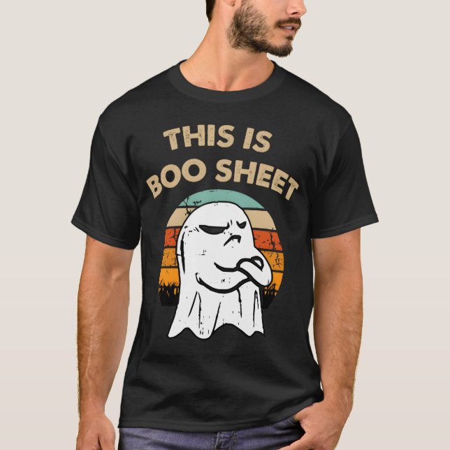 This Is Boo Sheet Retro HalloweenFunny Halloween f T-Shirt (Front)