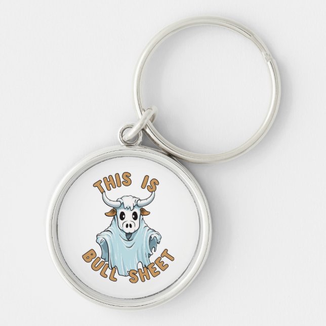 This is bull sheet - funny boo sheet keychain (Front)