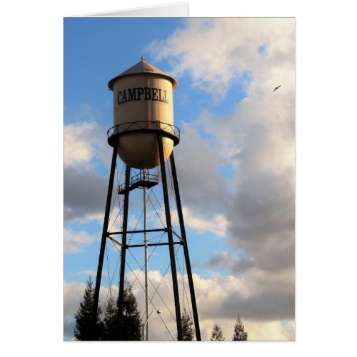 This is Campbell CA Campbell Water Tower Card