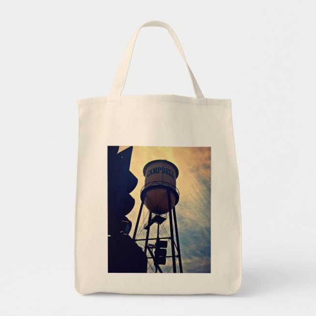 This is Campbell, CA Canvas Grocery Tote Bag (Front)