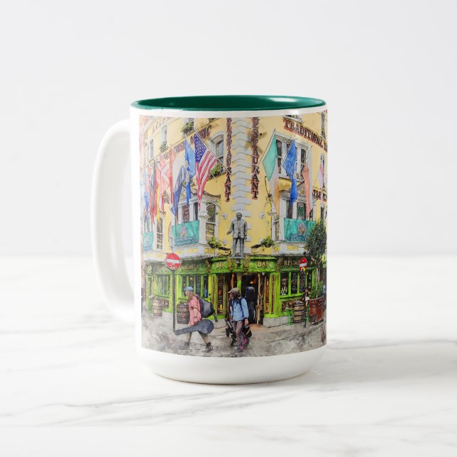 This is Dublin-Ireland Two-Tone Coffee Mug (Front Left)