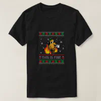 This is fine dog meme Christmas sweatshirt 