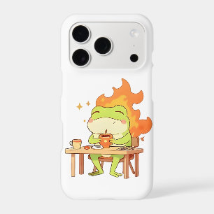 This Is Fine Frog Funny Kawaii Design iPhone 17 Pro Case