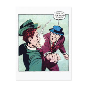 This Is For Being Stupid Vintage Gangster Comics Postcard