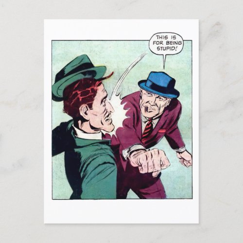 This Is For Being Stupid Vintage Gangster Comics Postcard