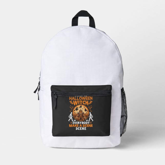 This is Halloween Printed Backpack (Front)