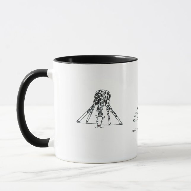 This is how a Giraffe Drinks waters White Mug (Left)