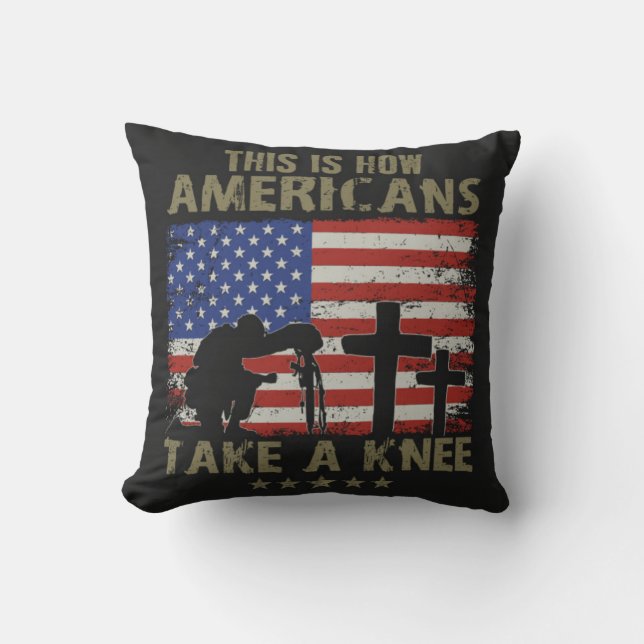 This Is How Americans Take A Knee Throw Pillow (Front)