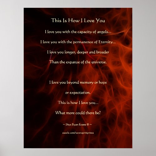 This is How I Love You Fractal Poetry Poster