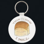 This is How I Roll Dinner Bread Rolls Funny Foodie Keychain<br><div class="desc">Illustration features a delicious dinner roll (also known as a Hawaiian roll) with THIS IS HOW I ROLL in a fun brown font. This food design is also available on other products. Lots of other foodie-themed illustrations are also available. Don't see what you're looking for? Need help with customization? Contact...</div>