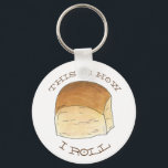 This is How I Roll Dinner Bread Rolls Funny Foodie Keychain<br><div class="desc">Illustration features a delicious dinner roll (also known as a Hawaiian roll) with THIS IS HOW I ROLL in a fun brown font. This food design is also available on other products. Lots of other foodie-themed illustrations are also available. Don't see what you're looking for? Need help with customization? Contact...</div>