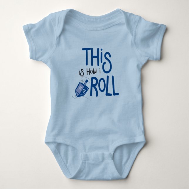 This is how I roll Hanukkah Baby Outfit Baby Bodysuit (Front)