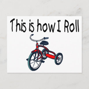 This Is How I Roll (Red Tricycle) Postcard