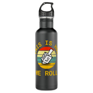 This is How We Roll Dreidel Jewish Hannukah Channu Stainless Steel Water Bottle