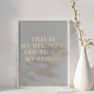 This is Is Beloved Christian Wedding Grey & Gold Foil Prints