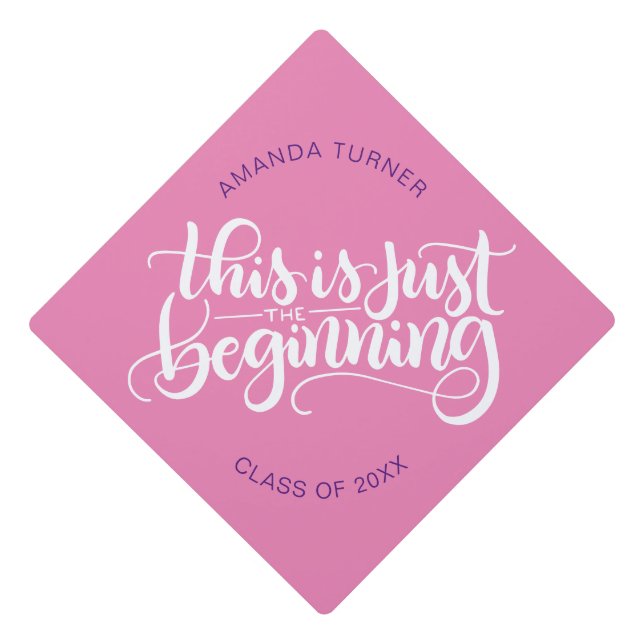 This is just the beginning - Inspirational - Graduation Cap Topper (Front)
