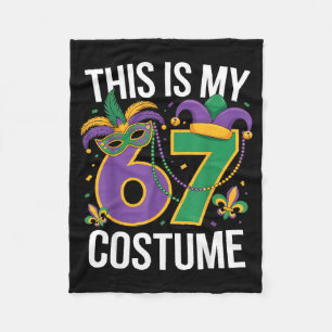 This Is My 67 Mardi Gras Costume Funny Carnival Ma Fleece Blanket