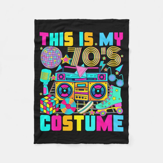 This Is My 70s Costume 1970s Party 70's Outfit Men Fleece Blanket (Front)