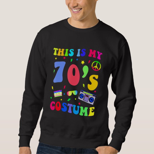 This is My 70s Costume  Groovy Hippie Peace Hallow Sweatshirt (Front)