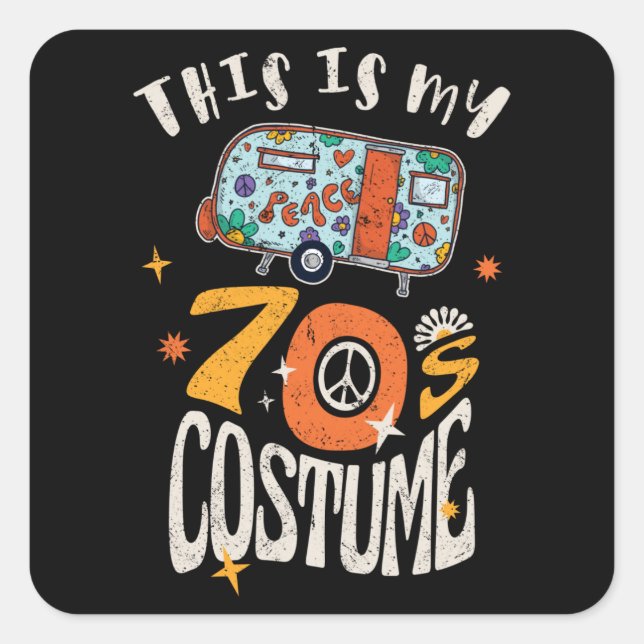 This is my 70s Costume Square Sticker (Front)