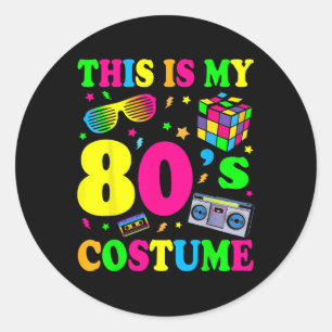 This Is My 80s Costume 80s 90s Party Classic Round Sticker